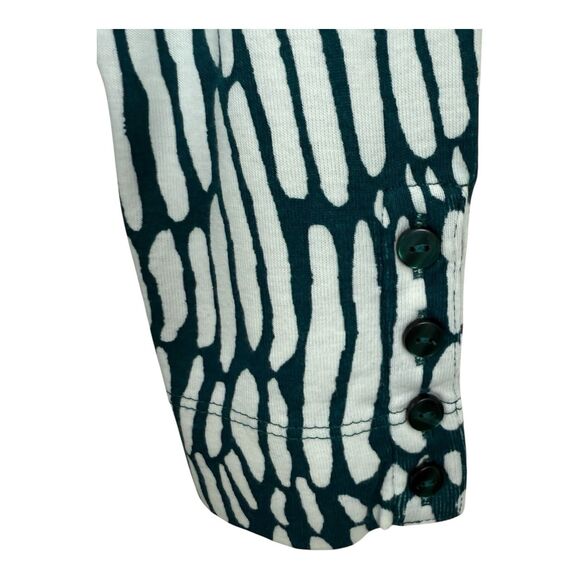 Chico's Marker Everyday Tee Women's Size 1 Medium 3/4 Sleeve Peacock Teal Pima - Picture 3 of 11